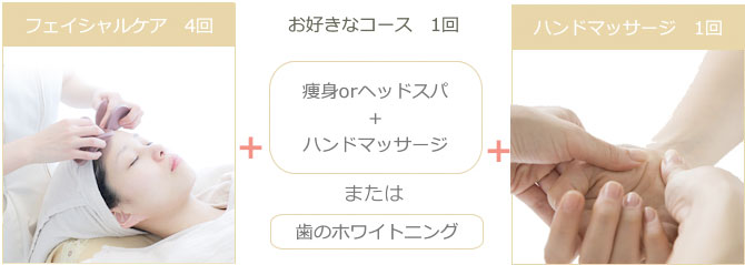 花嫁のお母様へ挙式前1ヶ月集中コース（フェイシャルエステとハンドマッサージ）